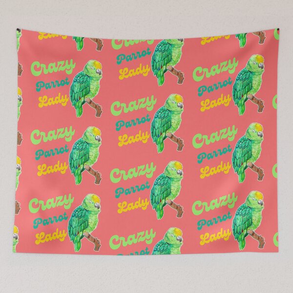 Item preview, Crazy Parrot Lady - Funny Amazon Parrot Bird Owner Watercolor designed and sold by Ivy Lily Art.