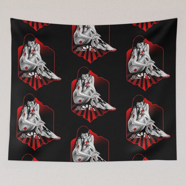 Item preview, Patch by patch- a portrait (black and red illustration) designed and sold by Anicatattoos.