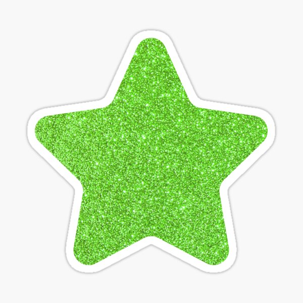 Green Star Glitter Sticker for Sale by arkeadesain