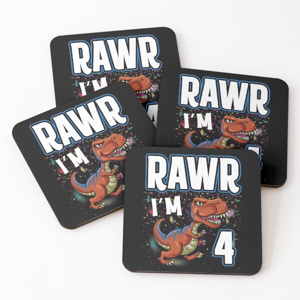 Item preview, Rawr Im Four - Dinosaur Birthday designed and sold by Meliafroggy.