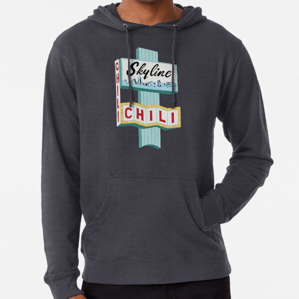 Cincinnati Skyline Chili Ludlow Ave Sign Lightweight Hoodie