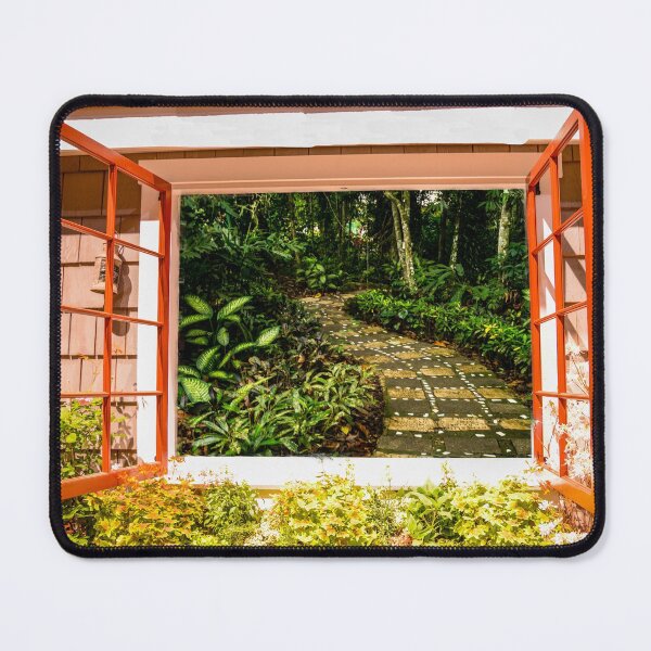 Item preview, Cottage window Tropical Rainforest path view designed and sold by articlave.