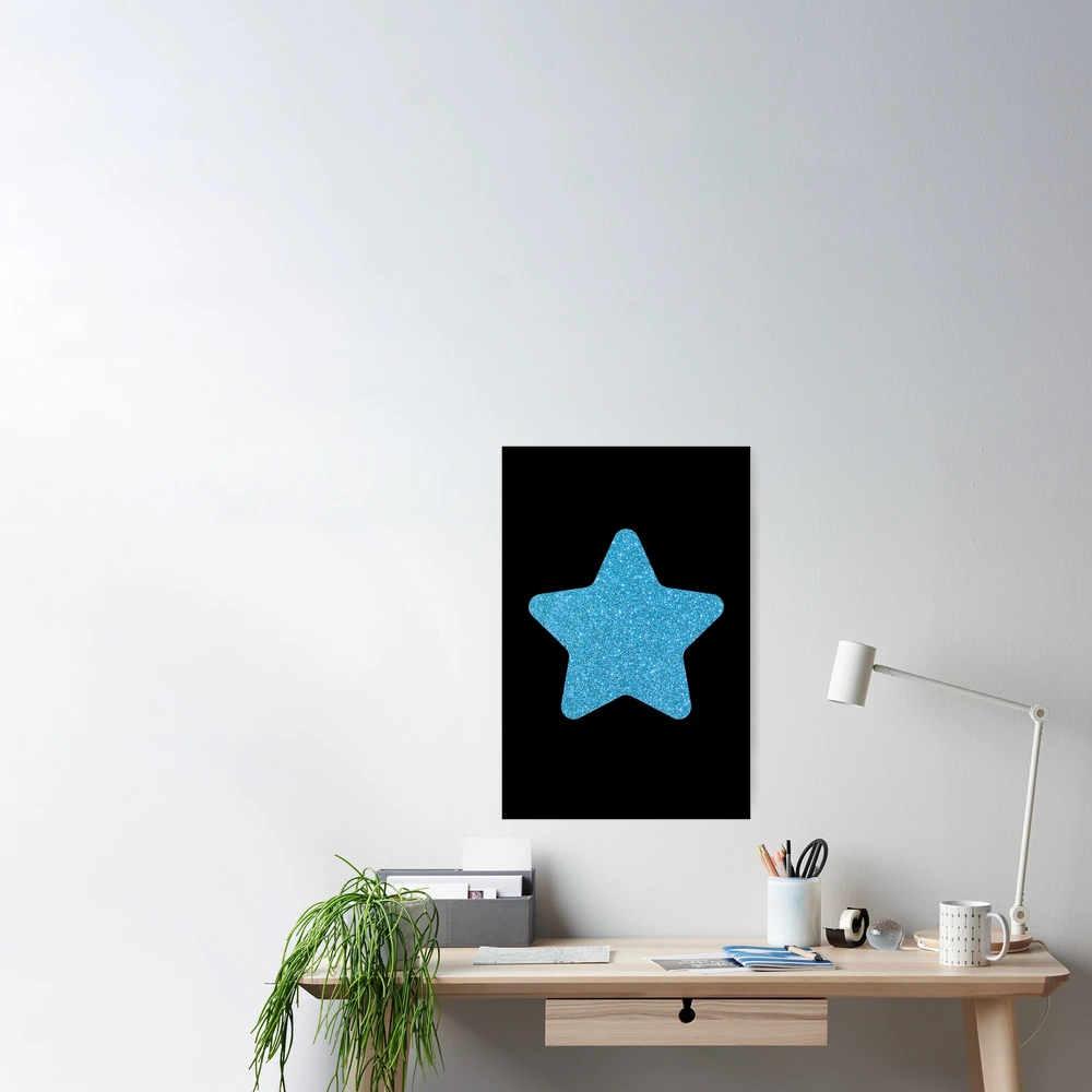 Gold Star Glitter with Black Background Poster for Sale by arkeadesain