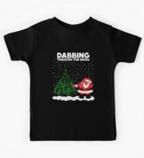 Cute Funny Dabbing Through the Snow Kids Tee