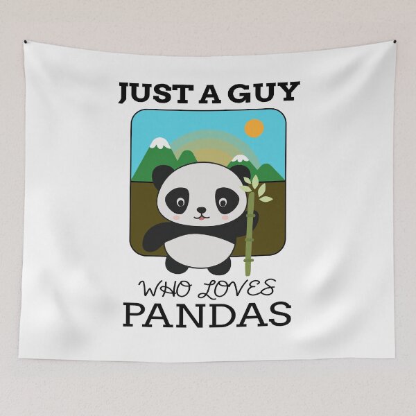 Item preview, Just A Guy Who Loves Pandas - Cute Animal Friendly Panda Design designed and sold by TeesForTheWorld.