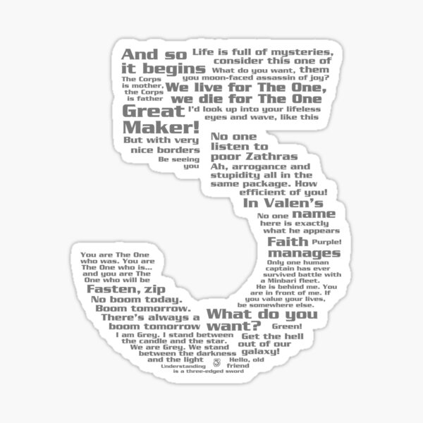 "Babylon 5 Quotes Grey" Sticker for Sale by B5designs Redbubble