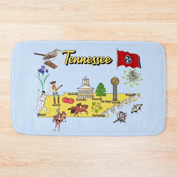 Item preview, tourist map of Tennessee state, USA, major cities, flag, landmarks designed and sold by mashmosh.