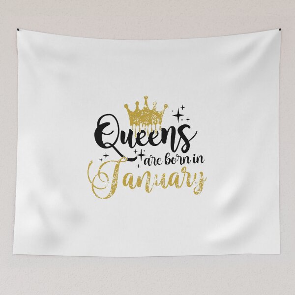 Item preview, Queens are born in January kid girl boy Off birthday Vacation Inspiration Joy Mood designed and sold by DesignByHeartUK.