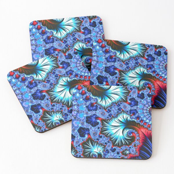 Item preview, Azure Serenity: Captivating Frax Swirls in Deep Blues and Red Contrasts designed and sold by Lubellebubble20.