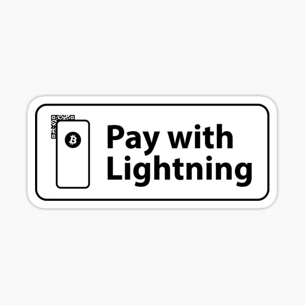 Pay with Lightning (Bitcoin / Lightning Network) Scan QR Code Icon Sticker