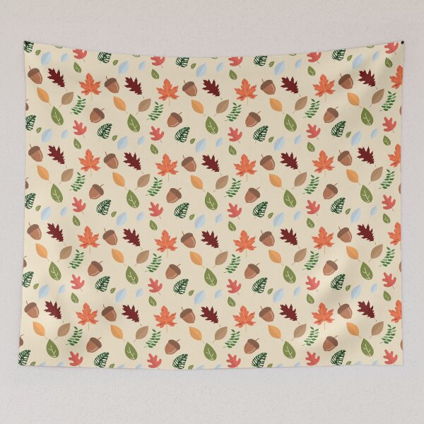Item preview, Autumn pattern with leaves and hazelnut designed and sold by velisani.