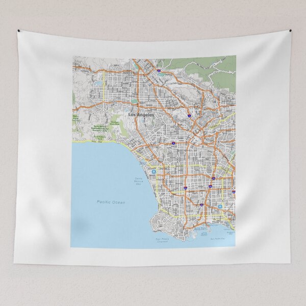 Item preview, Los Angeles Map Streets Hollywood LA California  designed and sold by Midwest-Goods.