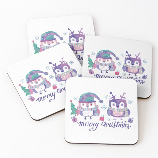 Item preview, Cute watercolor christmas owls designed and sold by Darina Gulbina.