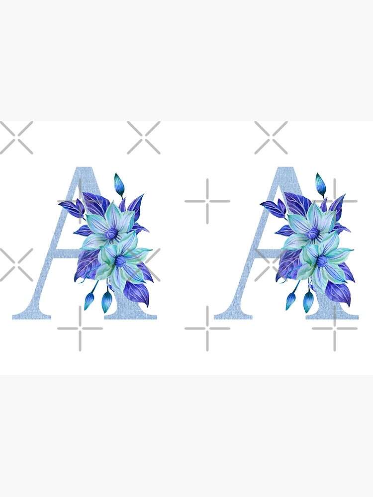 Blue floral monogram letter M Sticker for Sale by sereindesign