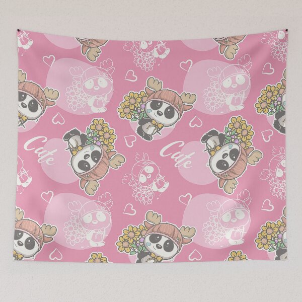 Item preview, Cute Panda Carrying Sunflower Pattern - Cute Animal friendly Panda designed and sold by AR Studios.