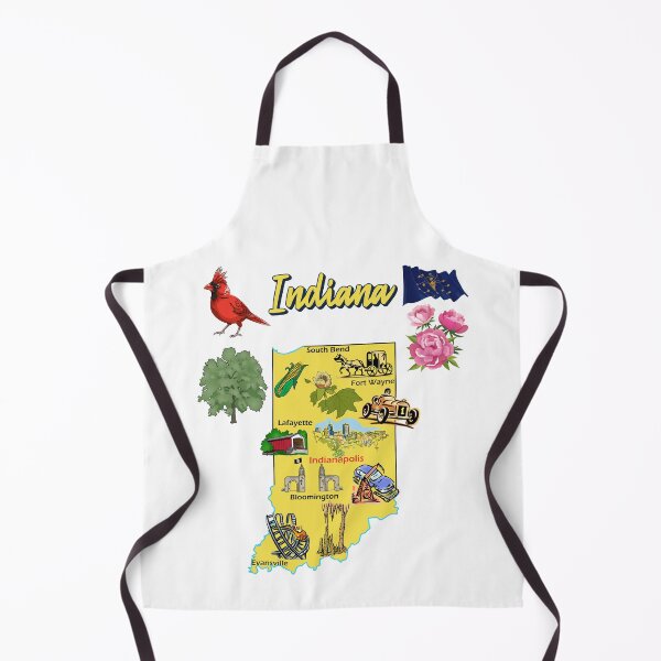 Item preview, Indiana state map with major cities, Tourist Destinations, landmarks, USA designed and sold by mashmosh.