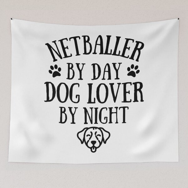 Item preview, Netballer by day. Dog lover by night designed and sold by TheGreenGoat.