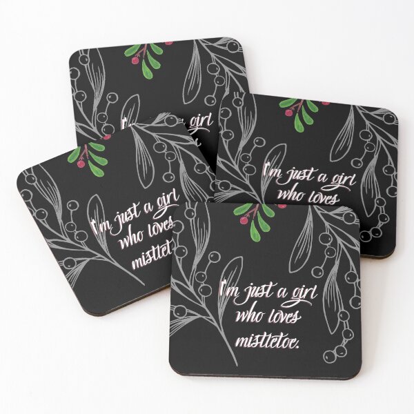 Item preview, I'm Just A Girl Who Loves Mistletoe - Retro Script designed and sold by charqui.