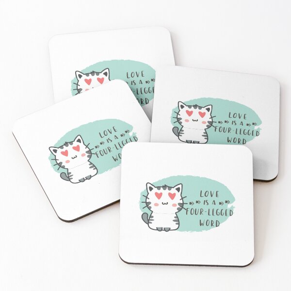 Item preview, Funny Cat Love Quote Love Is A Four-Legged Word - funny quote, love quote designed and sold by Delandor.