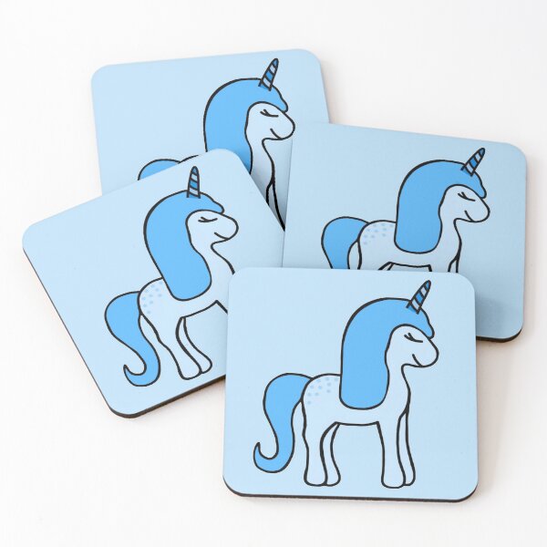 Item preview, Minimalistic Super Cute And Happy Light Blue Baby Unicorn  designed and sold by Barolina.