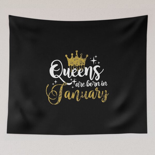 Item preview, Queens are born in January kid girl boy Off birthday Vacation Inspiration Joy Mood designed and sold by DesignByHeartUK.