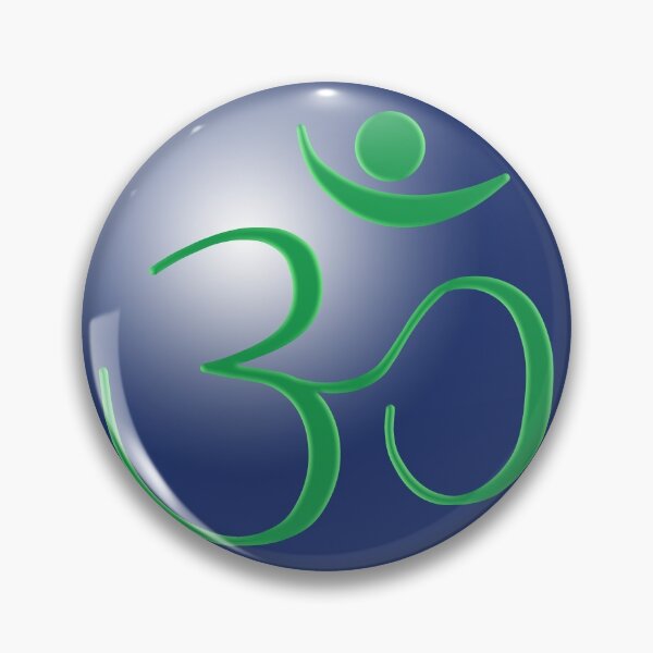 Item preview, OM Logo - Green on Blue designed and sold by Fractal Journeys, etc. .