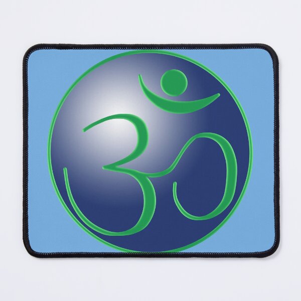 Item preview, OM Logo - Green on Blue designed and sold by Fractal Journeys, etc. .