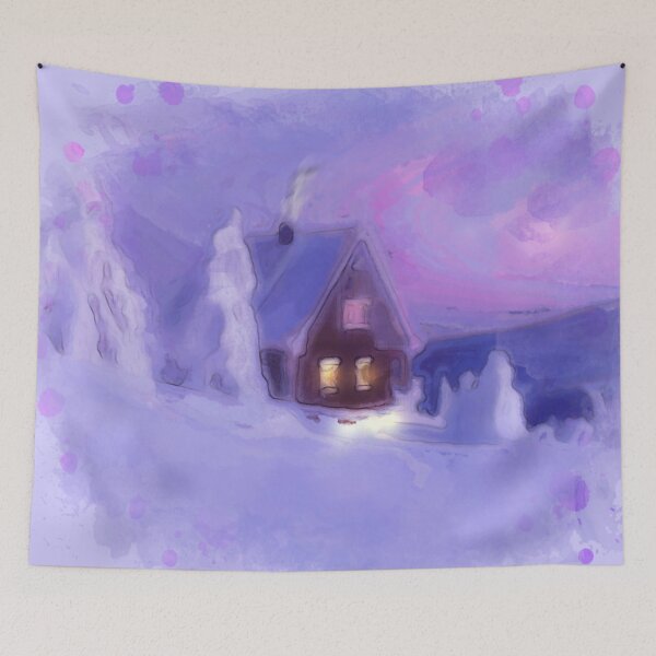 Item preview, Winter Top Of The Mountains Chalet White Firs designed and sold by miraminerva09.