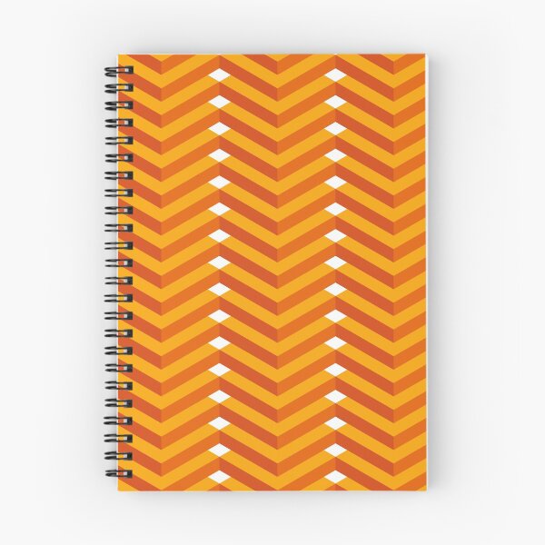 Item preview, Chevron isométrico naranja y amarillo del desierto en patrón geométrico blanco designed and sold by patternsoup.