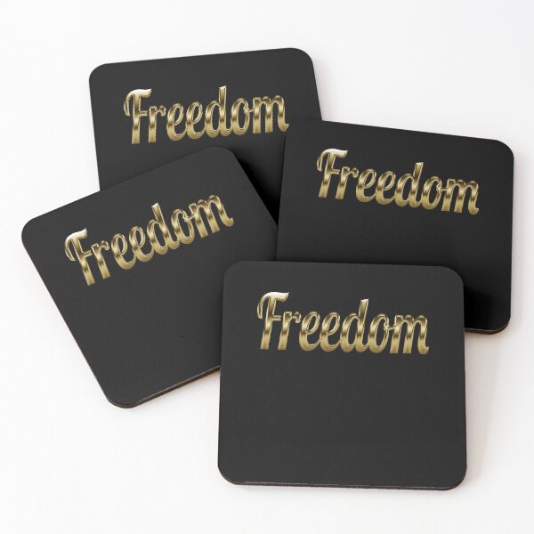 Item preview, Freedom - Retro motivation in Gold designed and sold by Dyna-Mix.