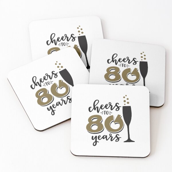 Item preview, Cheers to 80 years birthday men women Of birthday Vacation Inspiration Joy Mood designed and sold by DesignByHeartUK.