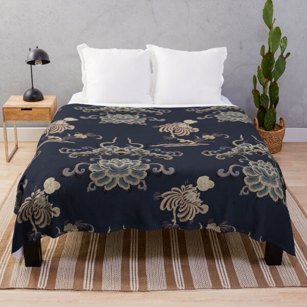 Item preview, Chinoiserie Abstract Floral Pattern Blue designed and sold by nouveaudecor.