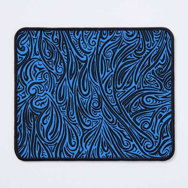 Item preview, Swirling Abstract Line Art in Black on Light Blue designed and sold by MathenaArt.