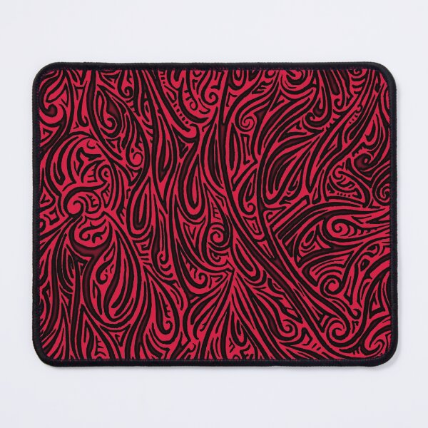 Item preview, Swirling Abstract Line Art in Black on Red designed and sold by MathenaArt.
