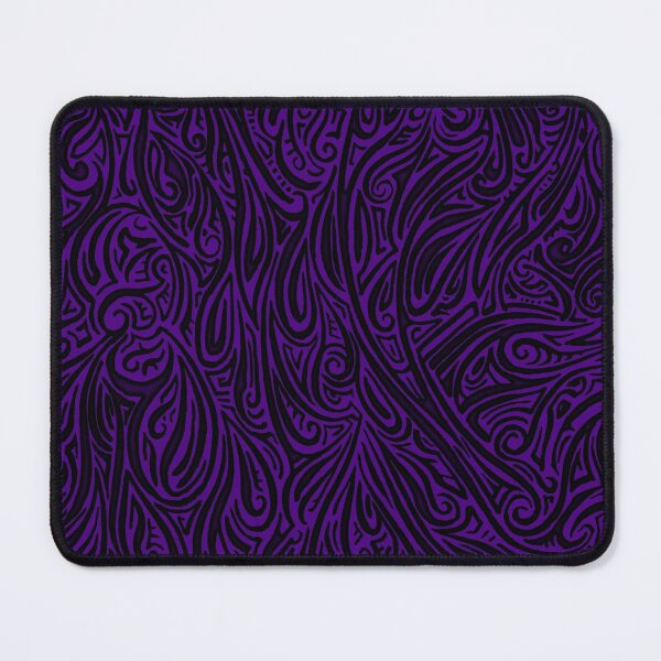 Item preview, Swirling Abstract Line Art in Black on Purple designed and sold by MathenaArt.