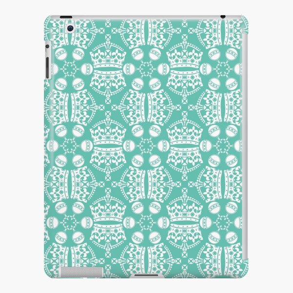 Jubilee Crown & Soverign Orb Pattern in white on dark mint iPad Snap Case