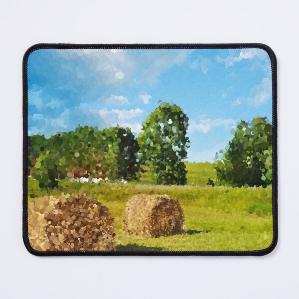 Item preview, Hay Bales in Grassy Field designed and sold by MathenaArt.