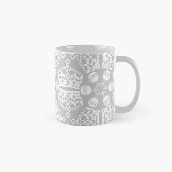 Jubilee Crown & Soverign Orb Pattern in white on grey Classic Mug