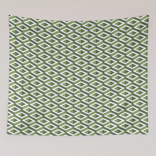 Item preview, 3D geometric pattern in greenery and kale colours designed and sold by DavidASmith.
