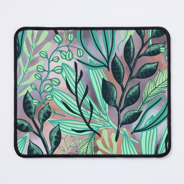 Item preview, Green & Teal Tropical Vibe Leafy Pattern with a Bokeh Background designed and sold by JulieSouster.