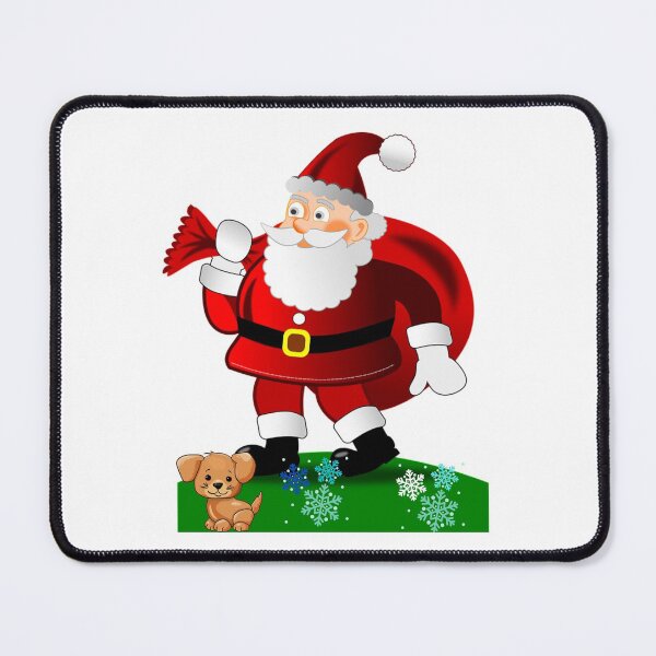 Item preview, Funny Cute Christmas Santa with Puppy. Joyful Santa Christmas Holiday Print designed and sold by silviaol.