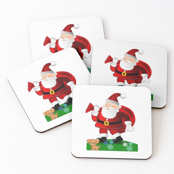 Item preview, Funny Cute Christmas Santa with Puppy. Joyful Santa Christmas Holiday Print designed and sold by silviaol.
