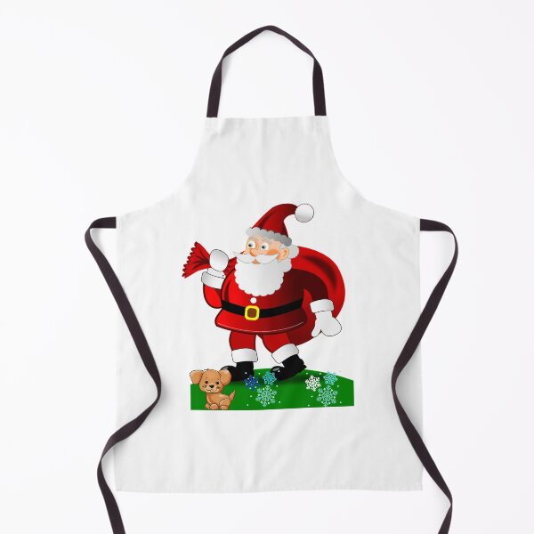 Item preview, Funny Cute Christmas Santa with Puppy. Joyful Santa Christmas Holiday Print designed and sold by silviaol.
