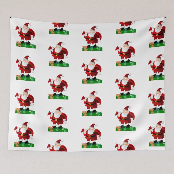 Item preview, Funny Cute Christmas Santa with Puppy. Joyful Santa Christmas Holiday Print designed and sold by silviaol.
