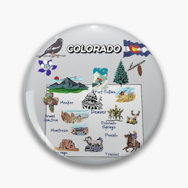 Item preview, Hand Drawn Illustration of Colorado Map with Tourist Destinations, attractions, USA designed and sold by mashmosh.
