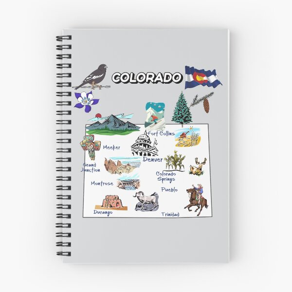 Item preview, Hand Drawn Illustration of Colorado Map with Tourist Destinations, attractions, USA designed and sold by mashmosh.