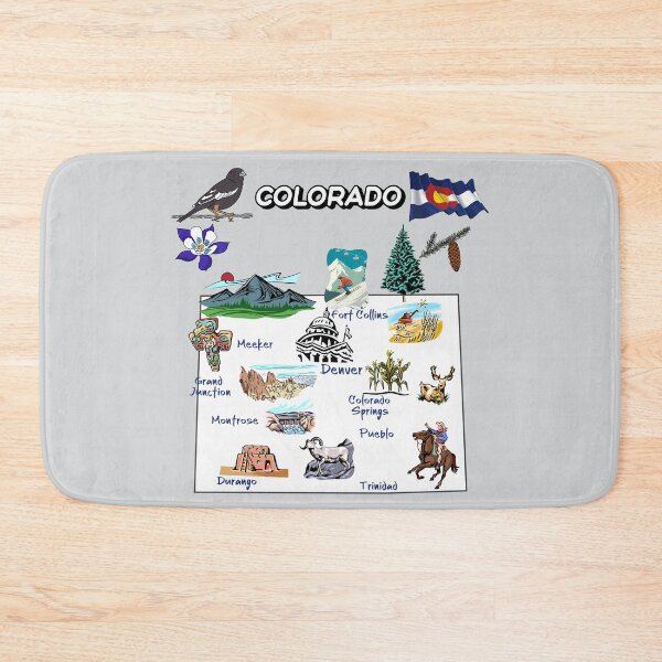 Item preview, Hand Drawn Illustration of Colorado Map with Tourist Destinations, attractions, USA designed and sold by mashmosh.