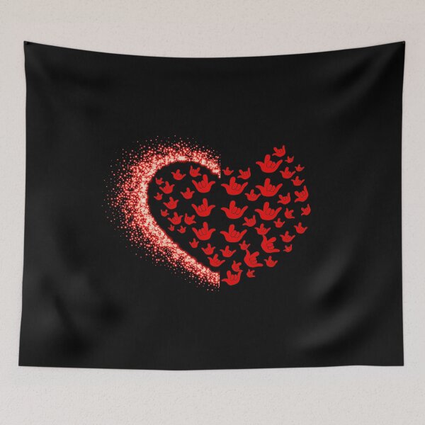 Item preview, Heart Silhouette with sign I love you in ASL sign language product designed and sold by D-C-Designs.