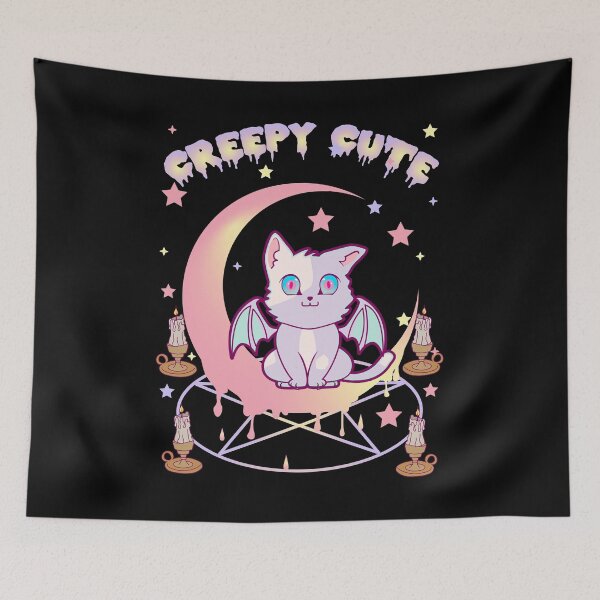 Item preview, Pastel Goth Creepy Cute Cat. Kawaii Witchy Cat graphic designed and sold by D-C-Designs.