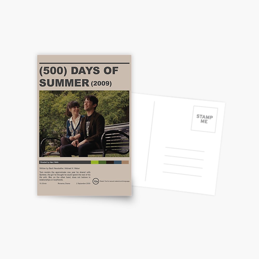 500) Days of Summer (2009) Vintage Movie Poster Postcard for Sale by  Undisclosed Aesthetic